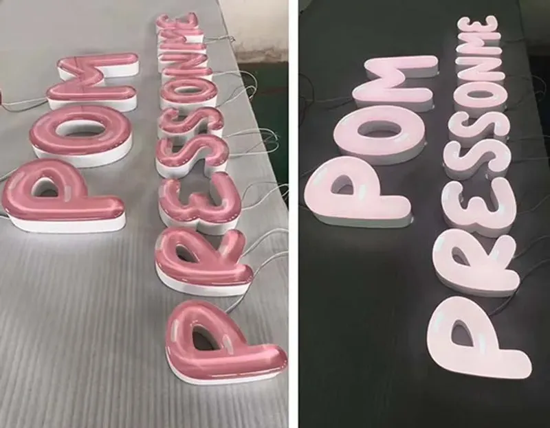 Salon channel letters elegant mirror finish sign
